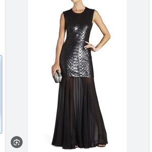 BCBG Full Length Black Marielle Gown Size XS